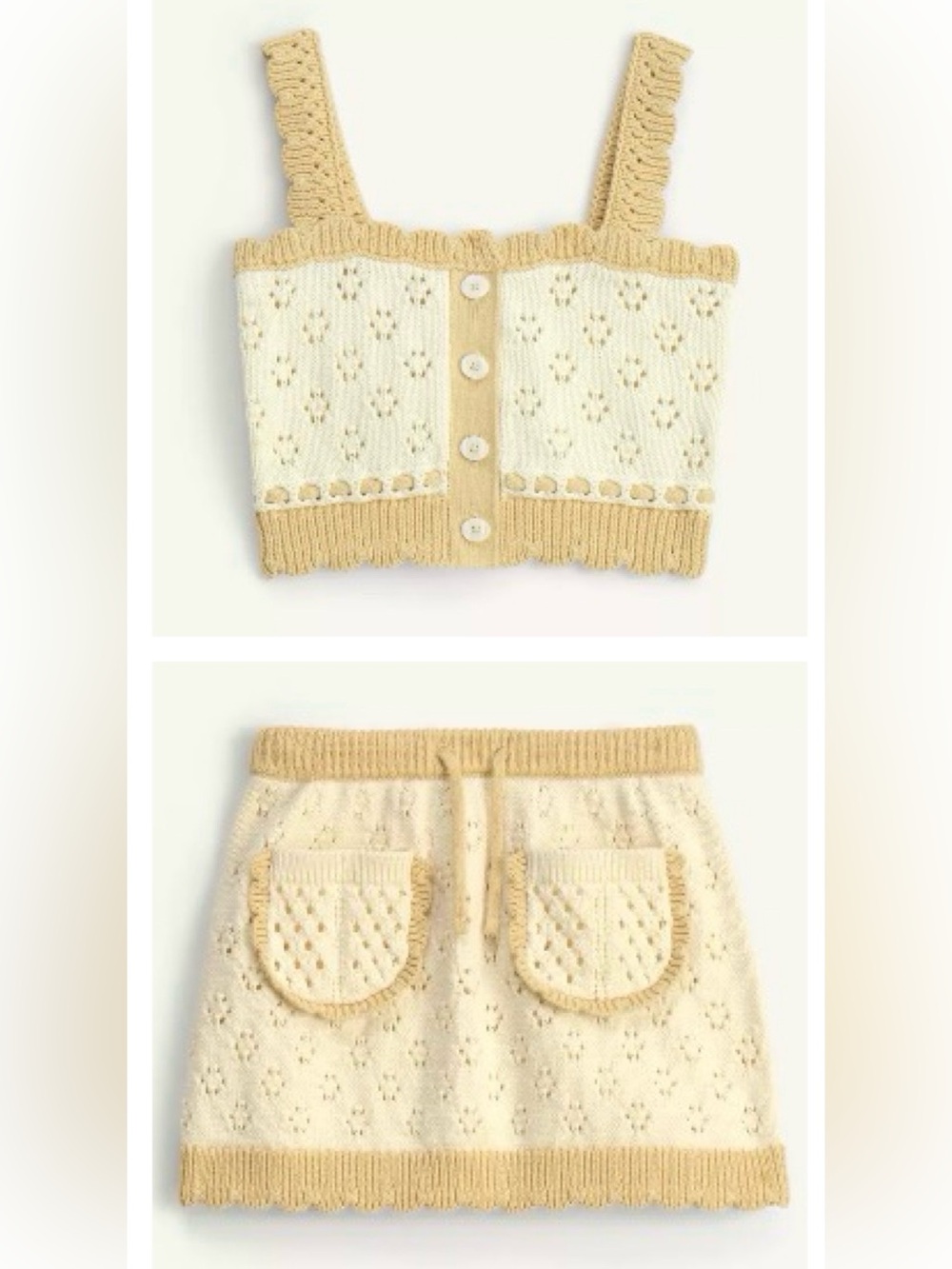 Zara Limited Edition Knit Top and Skirt size 7